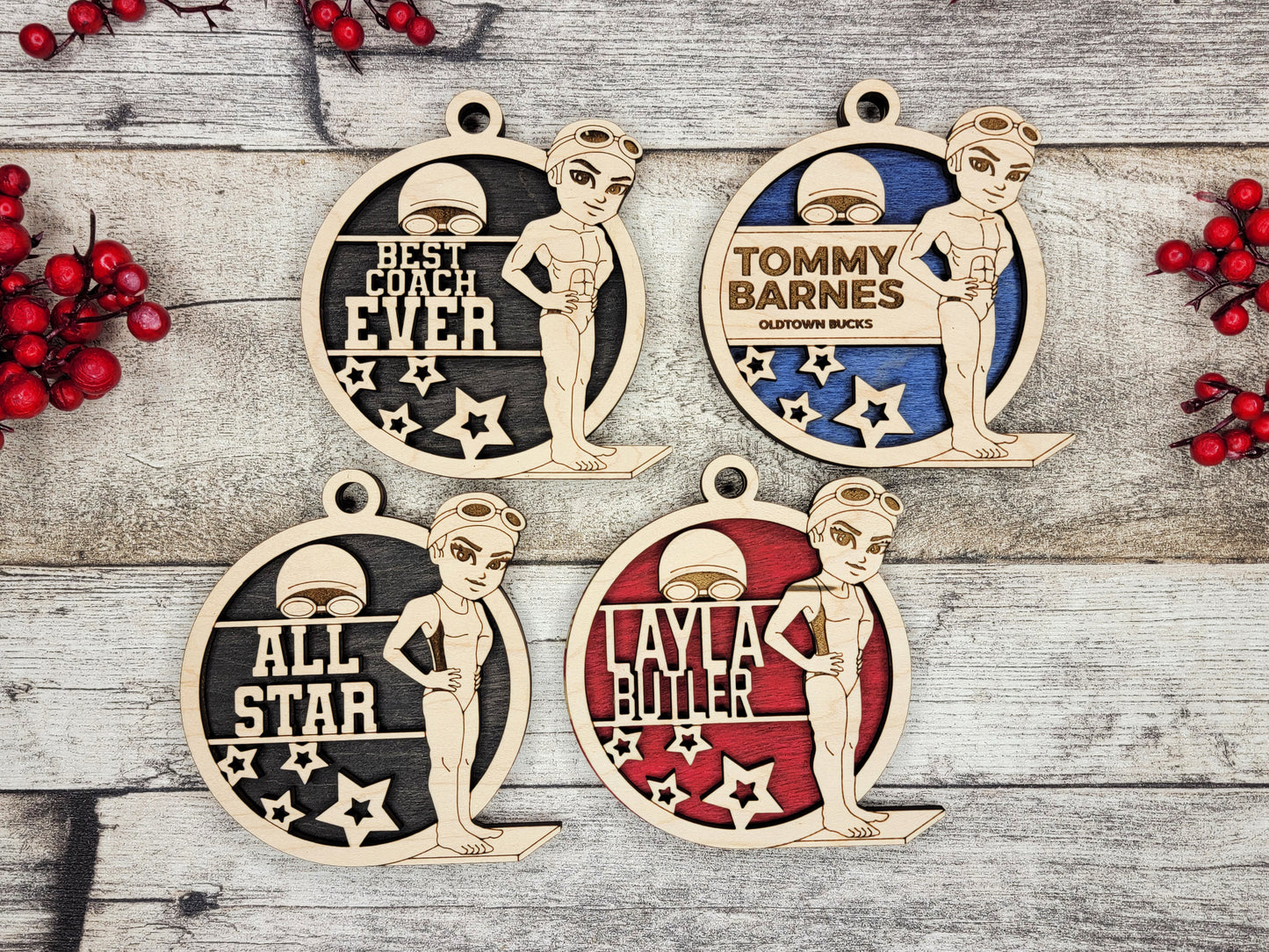 Animated Sports Ornaments - Swimmer