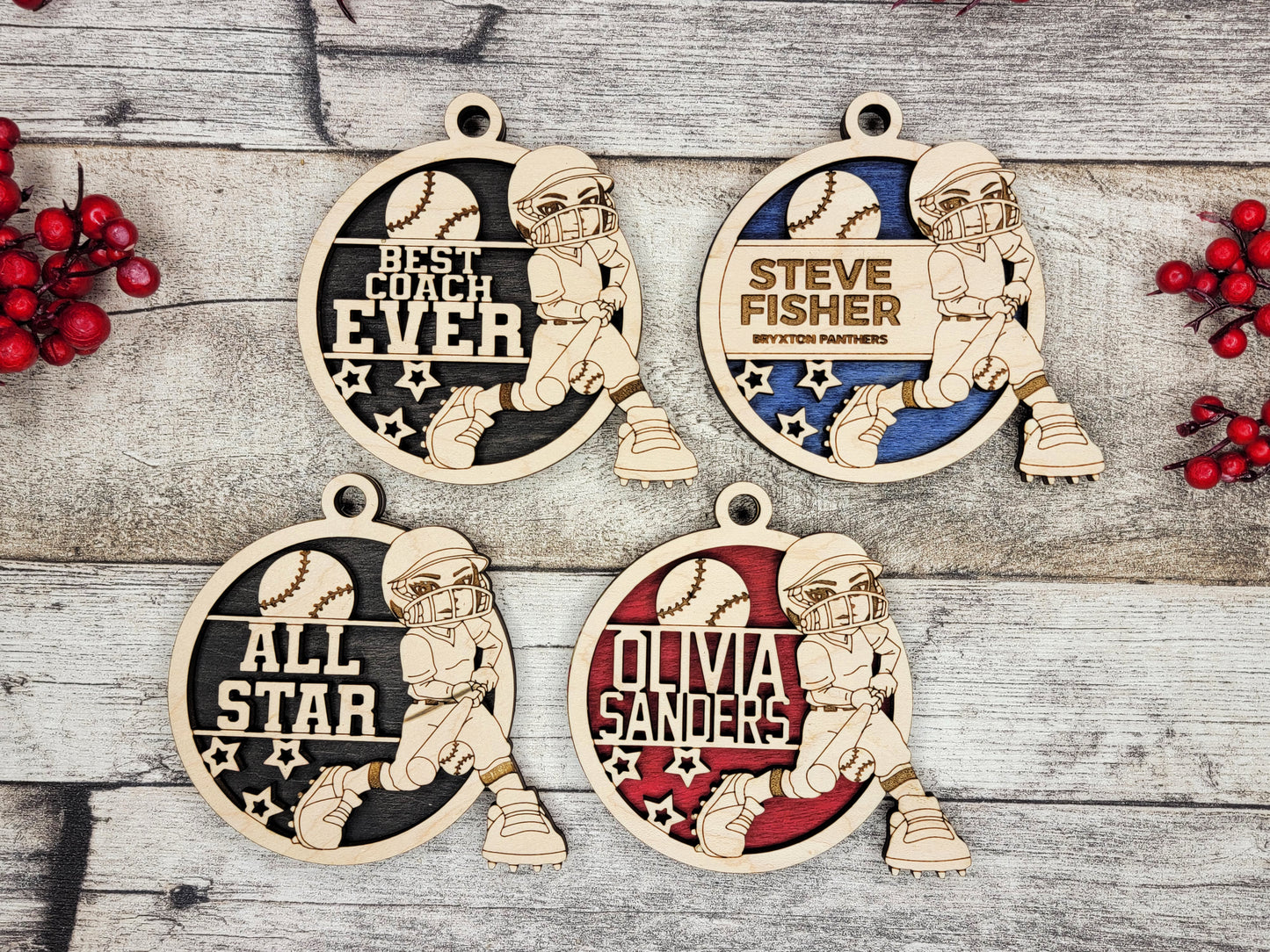 Animated Sports Ornaments - Softball