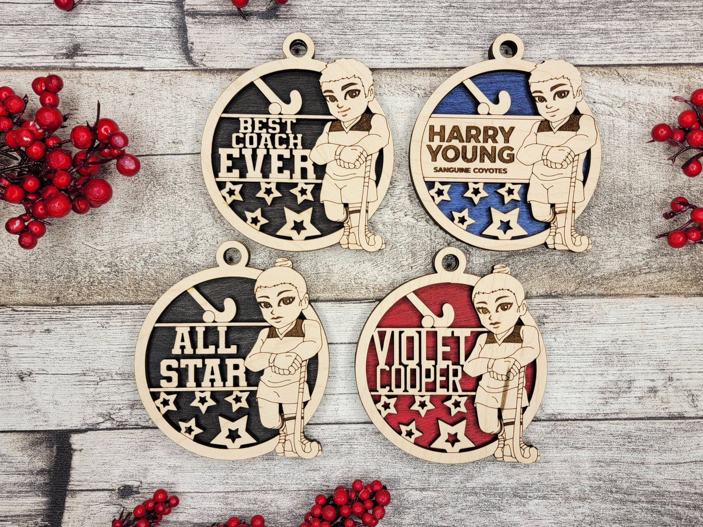 Animated Sports Ornaments - Field Hockey