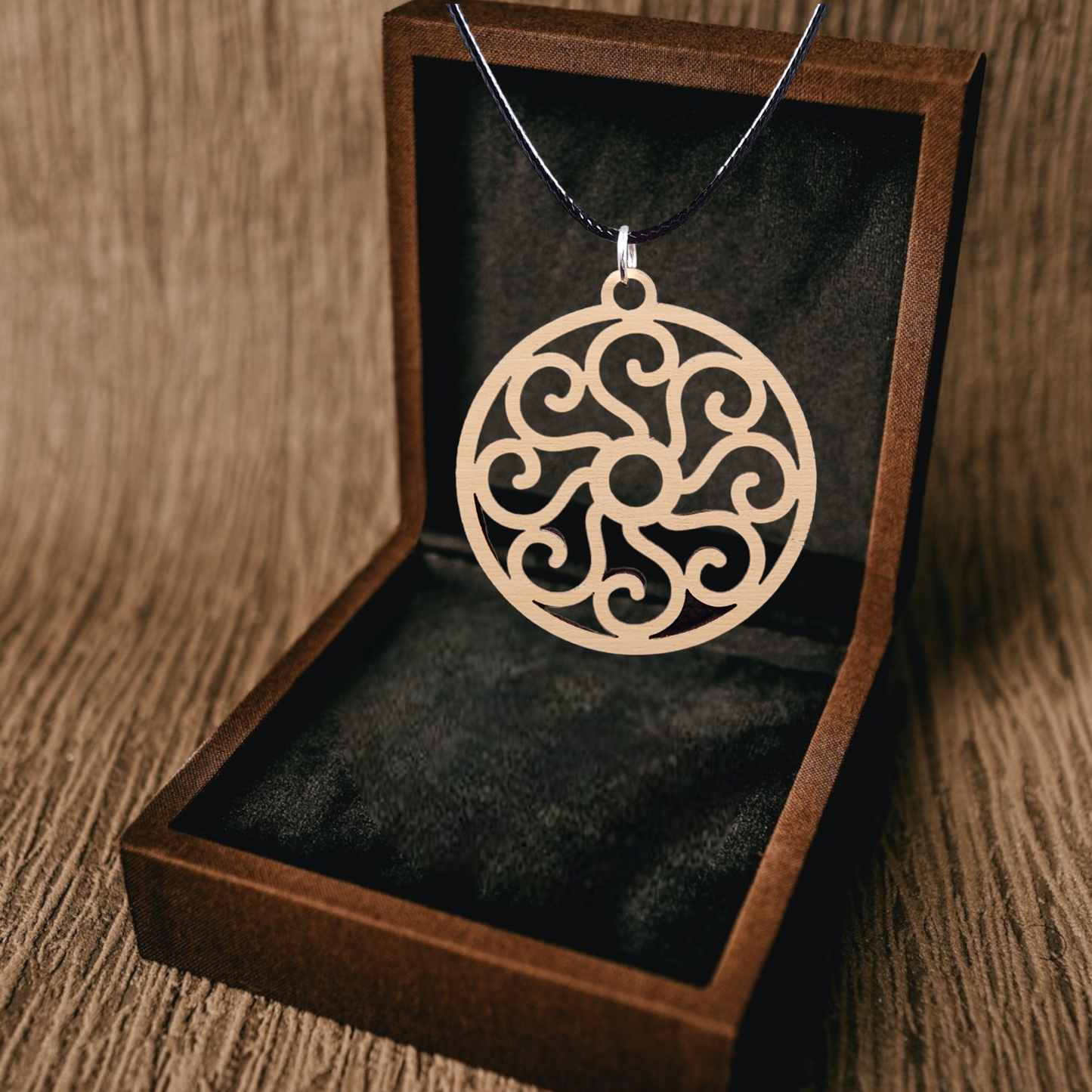 Eco-Birch Circular Spiral Necklace