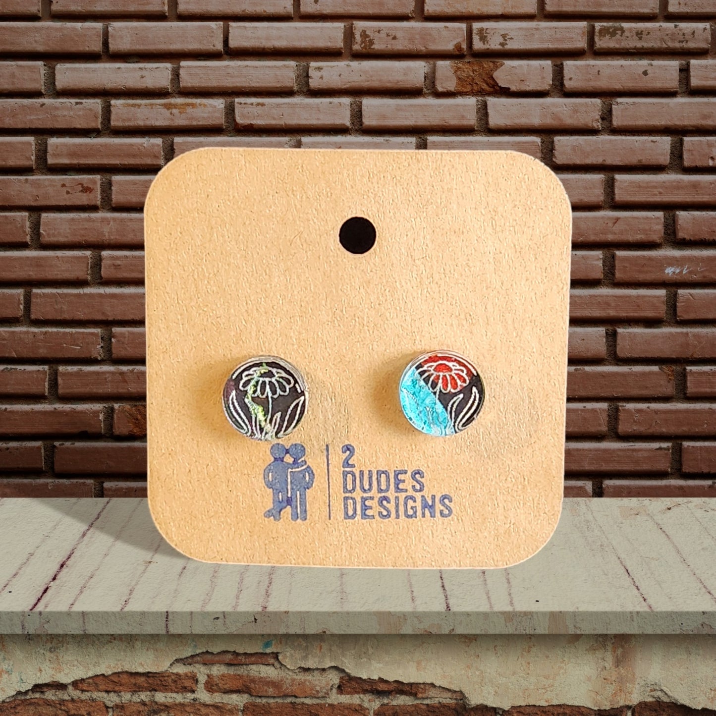 Multi-Color Acrylic Stud Flower Earring