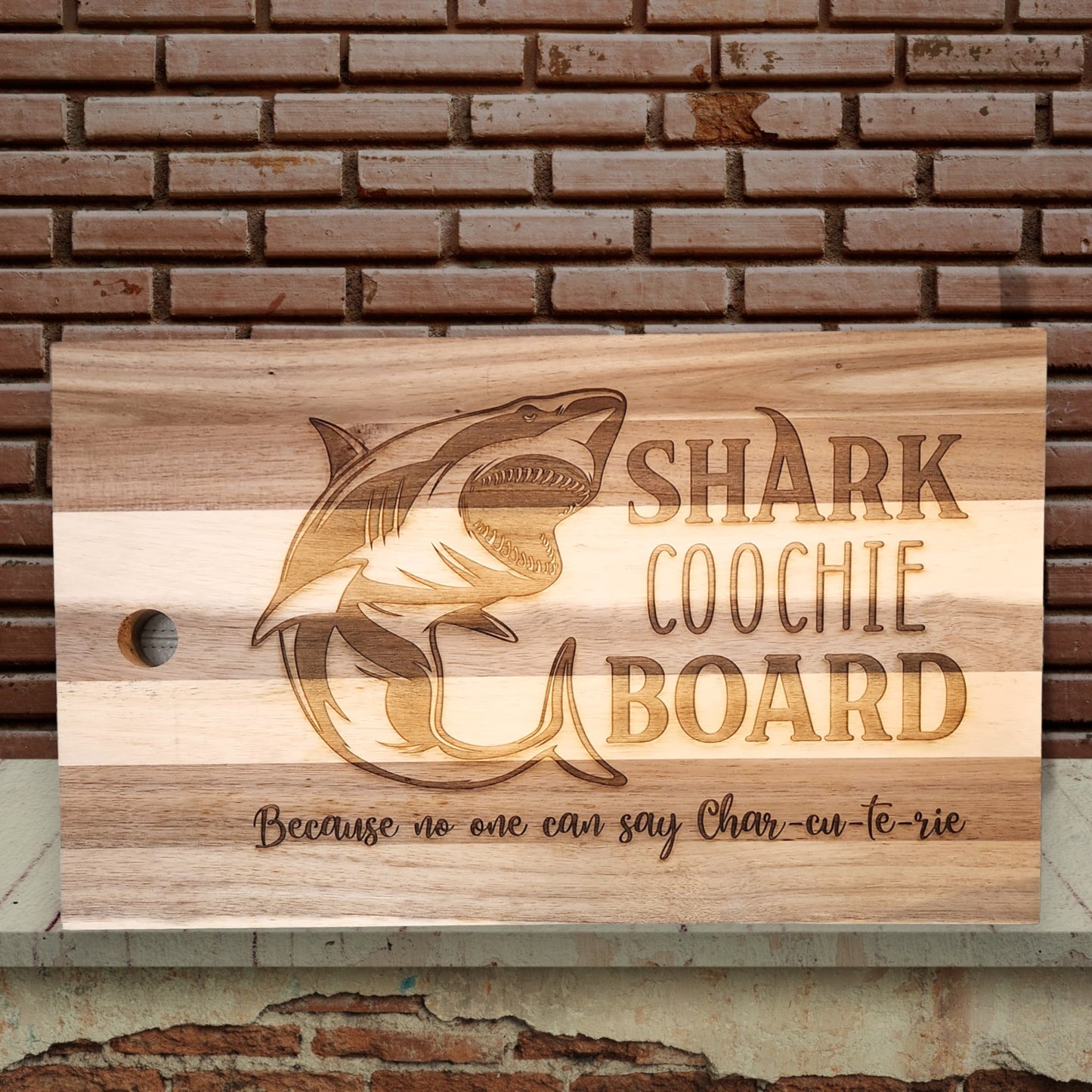 Shark Coochie Board Acacia Wood Cutting/Serving Board