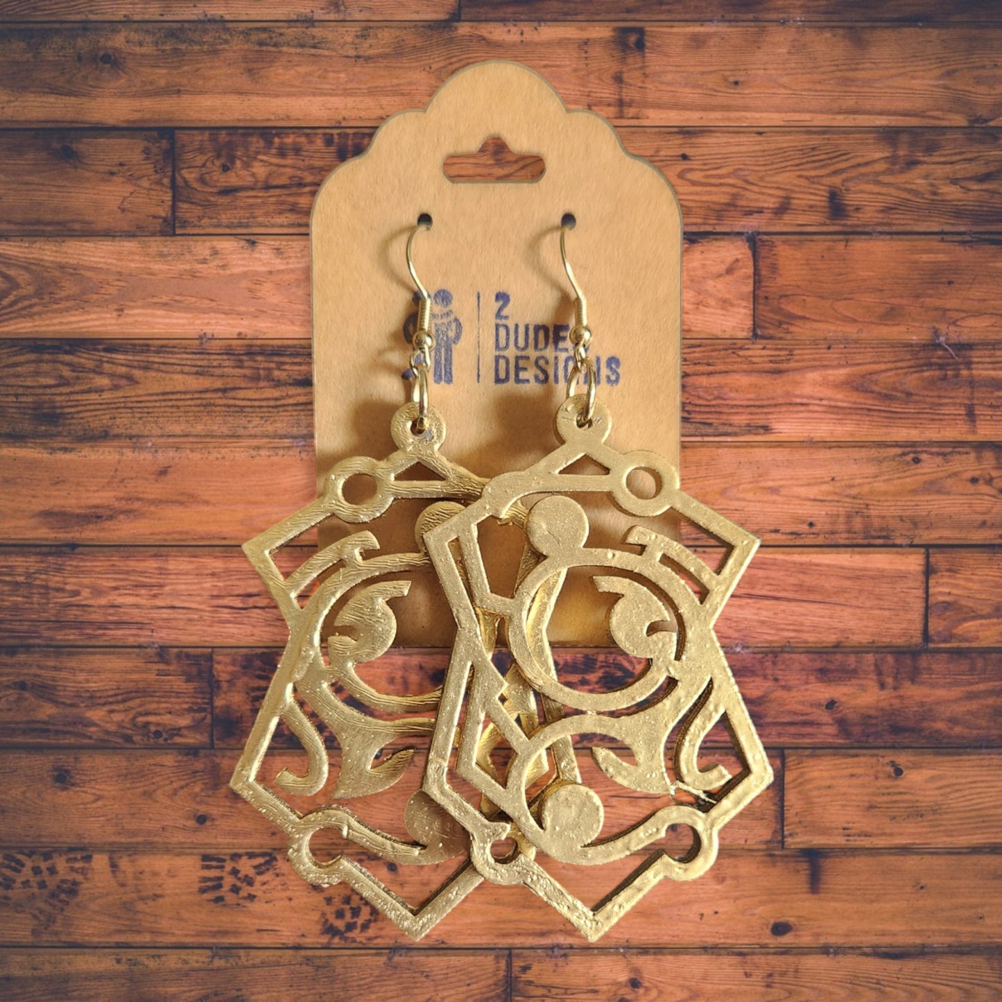 Gold Extra Large Steampunk Inspired Earrings