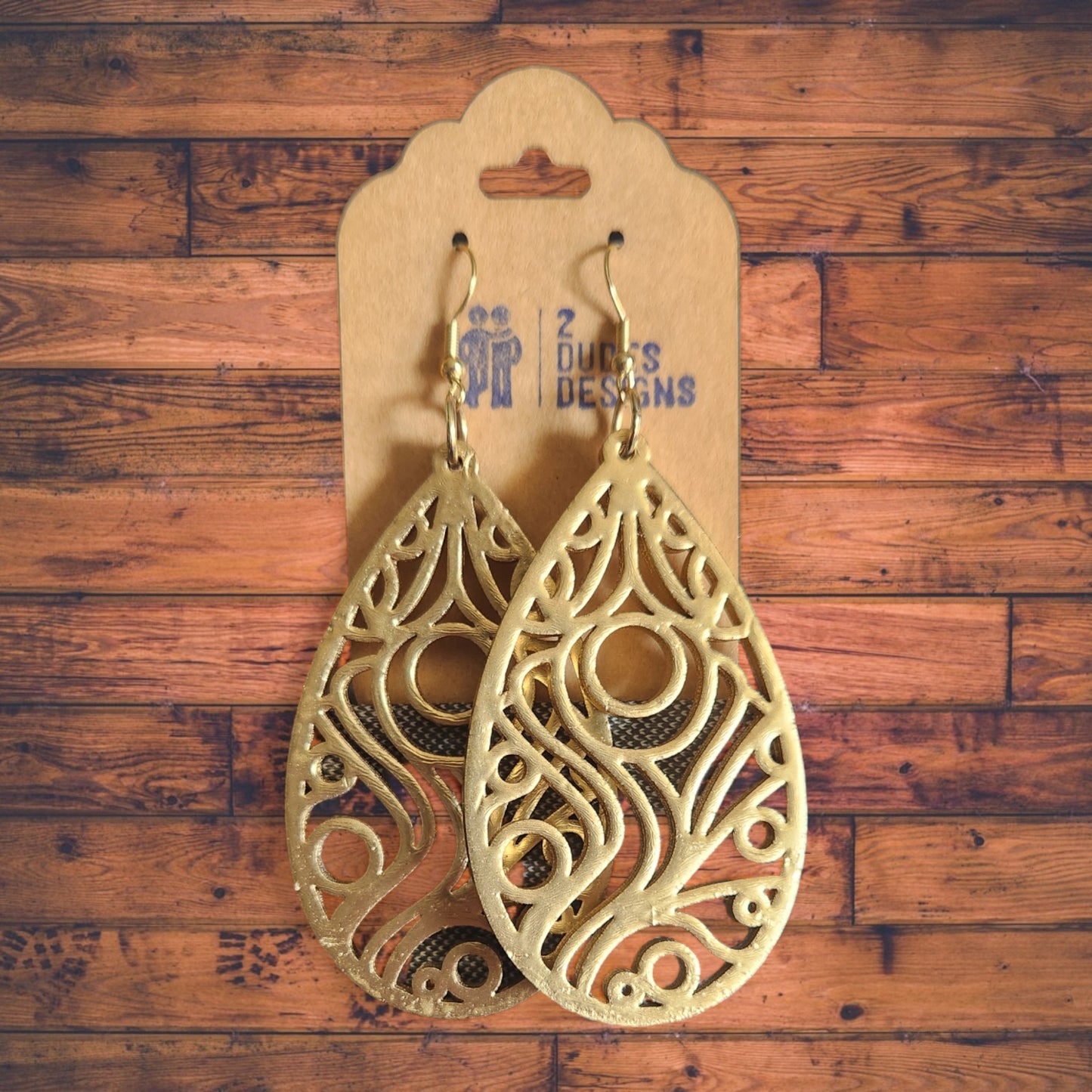 Gold Extra Large Steampunk Inspired Earrings