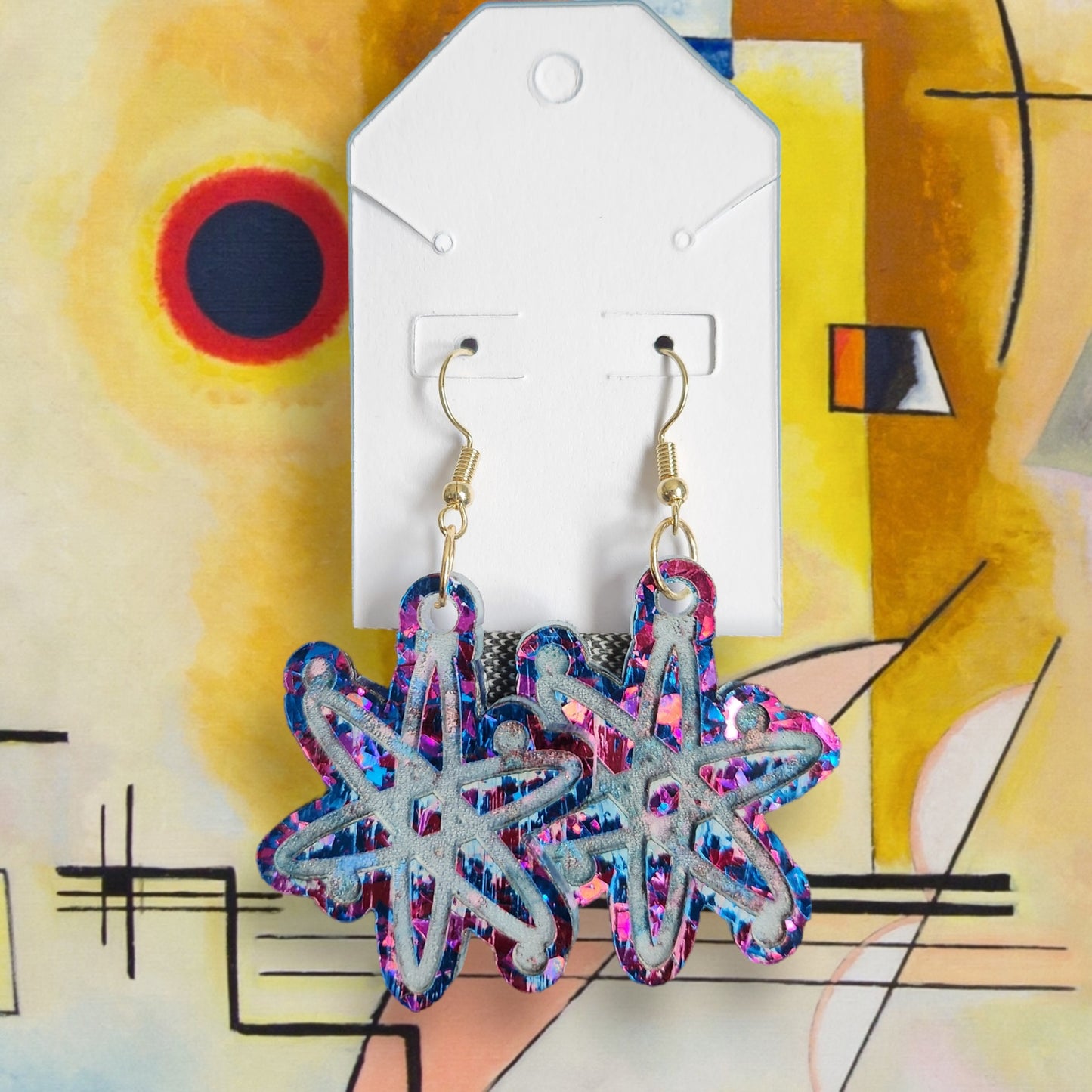 Mid-Century Modern Sparkle Dangle Earrings