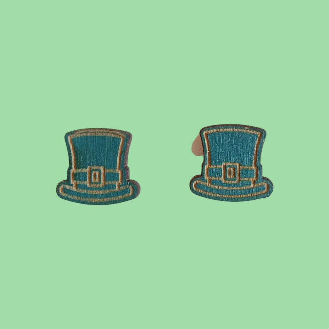 St. Patrick's Stud Earrings - Irish Hat