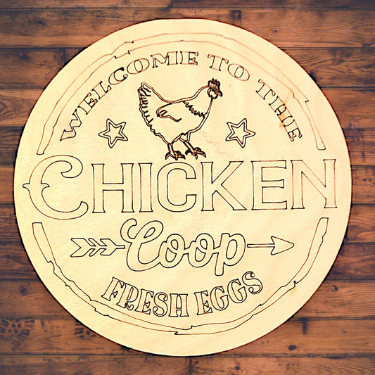 Welcome to the Chicken Coop Fresh Eggs Magnet
