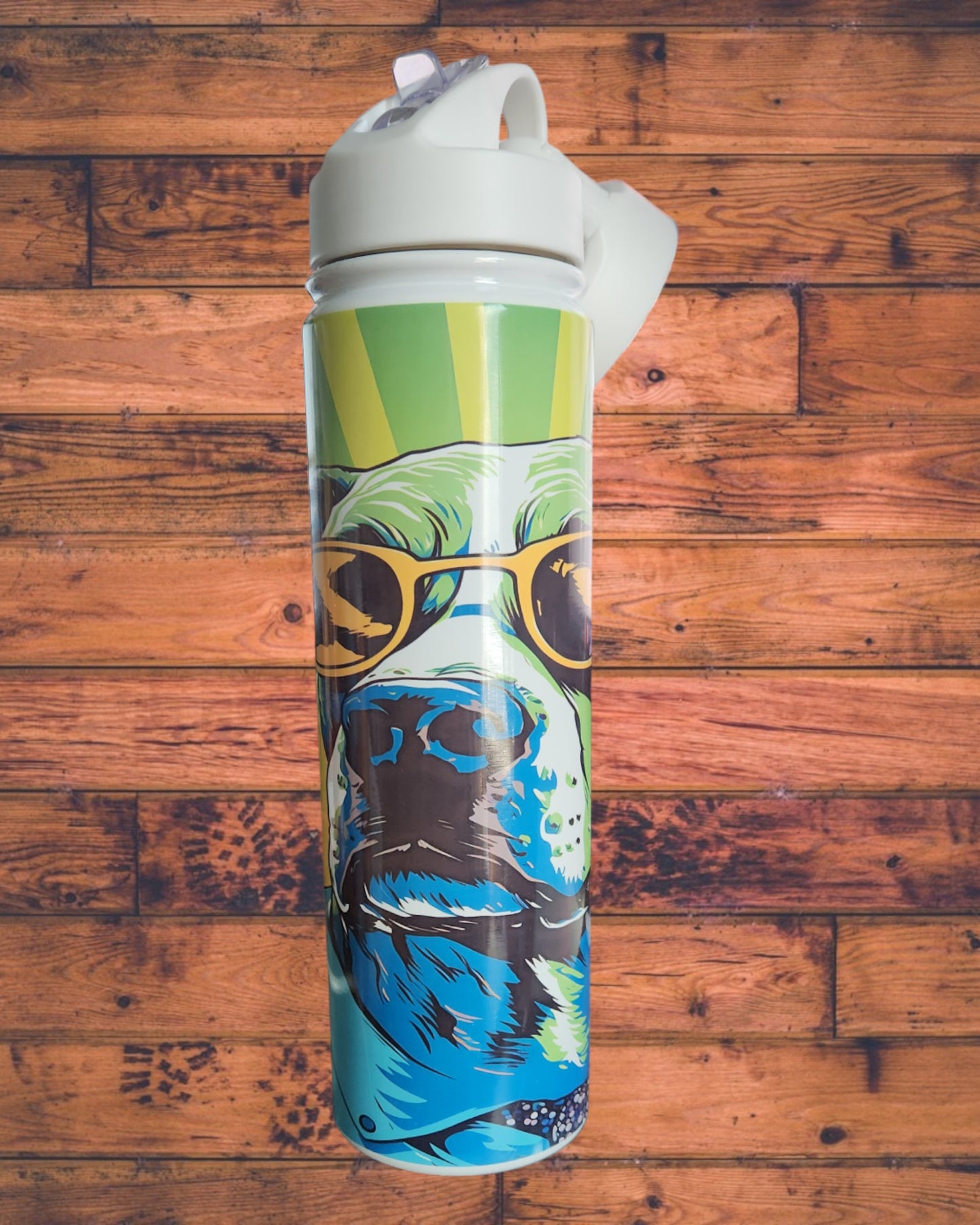 Dual Tumbler-Pop Art Dog with Glasses