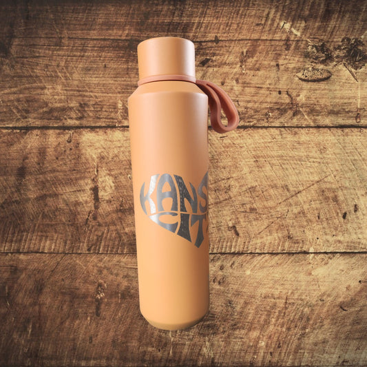 Orange Kansas City Heart Stainless-Steel Water Tumbler