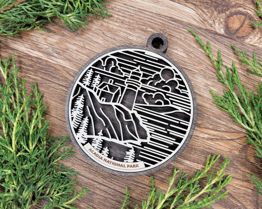Acadia National Park Line Art Ornament