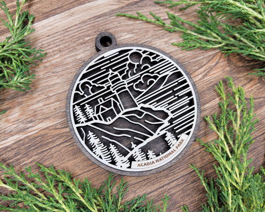 Acadia National Park Line Art Ornament
