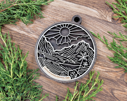 American Samoa National Park Line Art Ornament