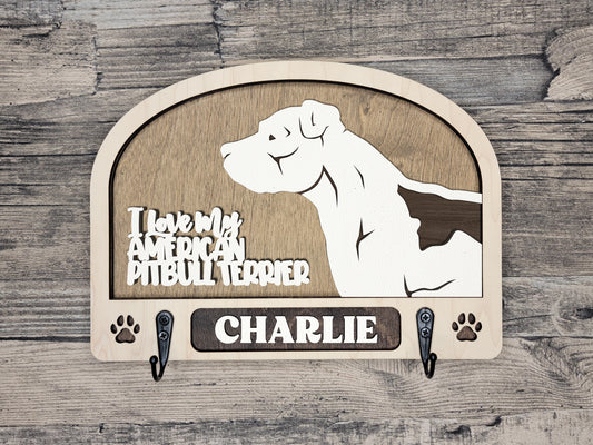 American Pitbull Terrier Natural Leash Holder