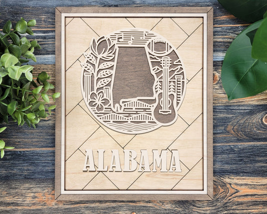 Alabama State Heritage Frame Pop Sign