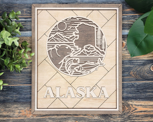 Alaska State Heritage Frame Pop Sign