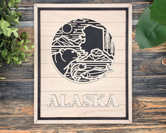 Alaska State Heritage Frame Pop Sign