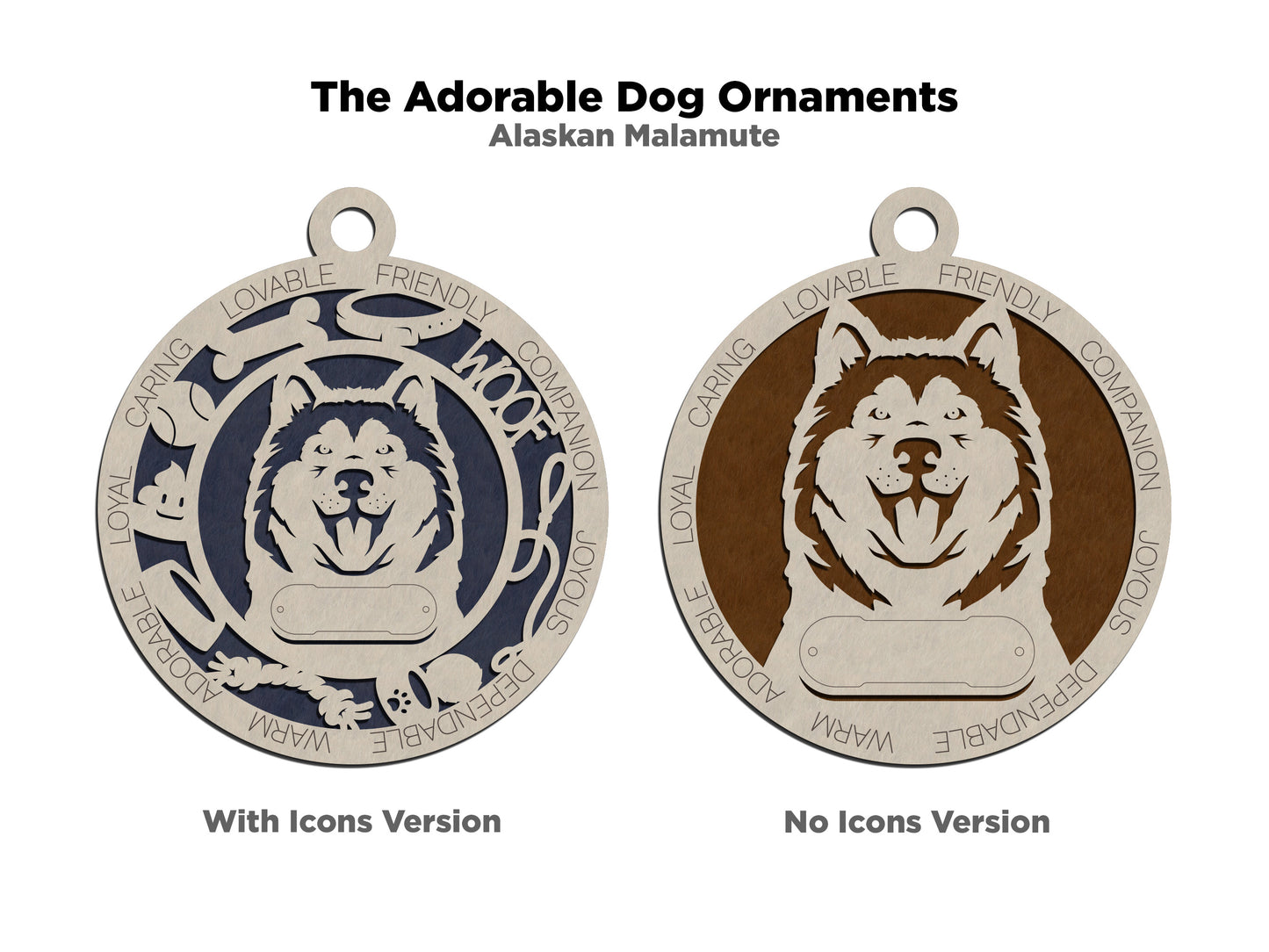 Alaskan Malamute Dog Ornament