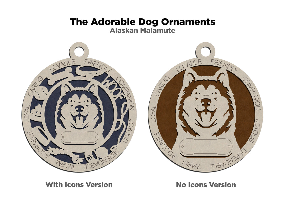 Alaskan Malamute Dog Ornament (04)