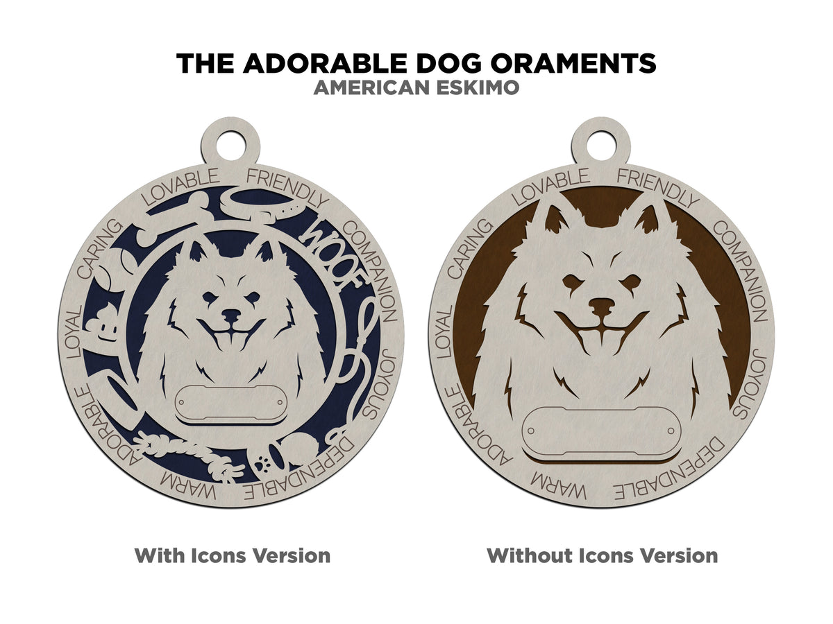 American Eskimo (Eskie) Dog Ornament (05)