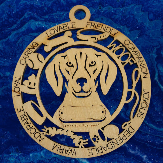 American Foxhound Dog Ornament
