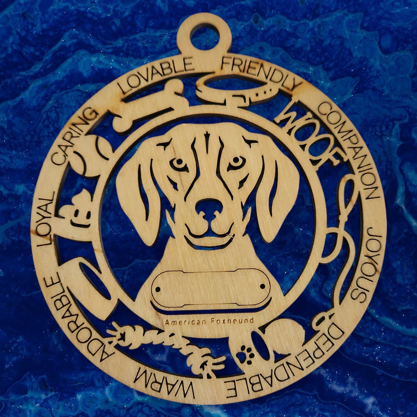 American Foxhound Dog Ornament (07)