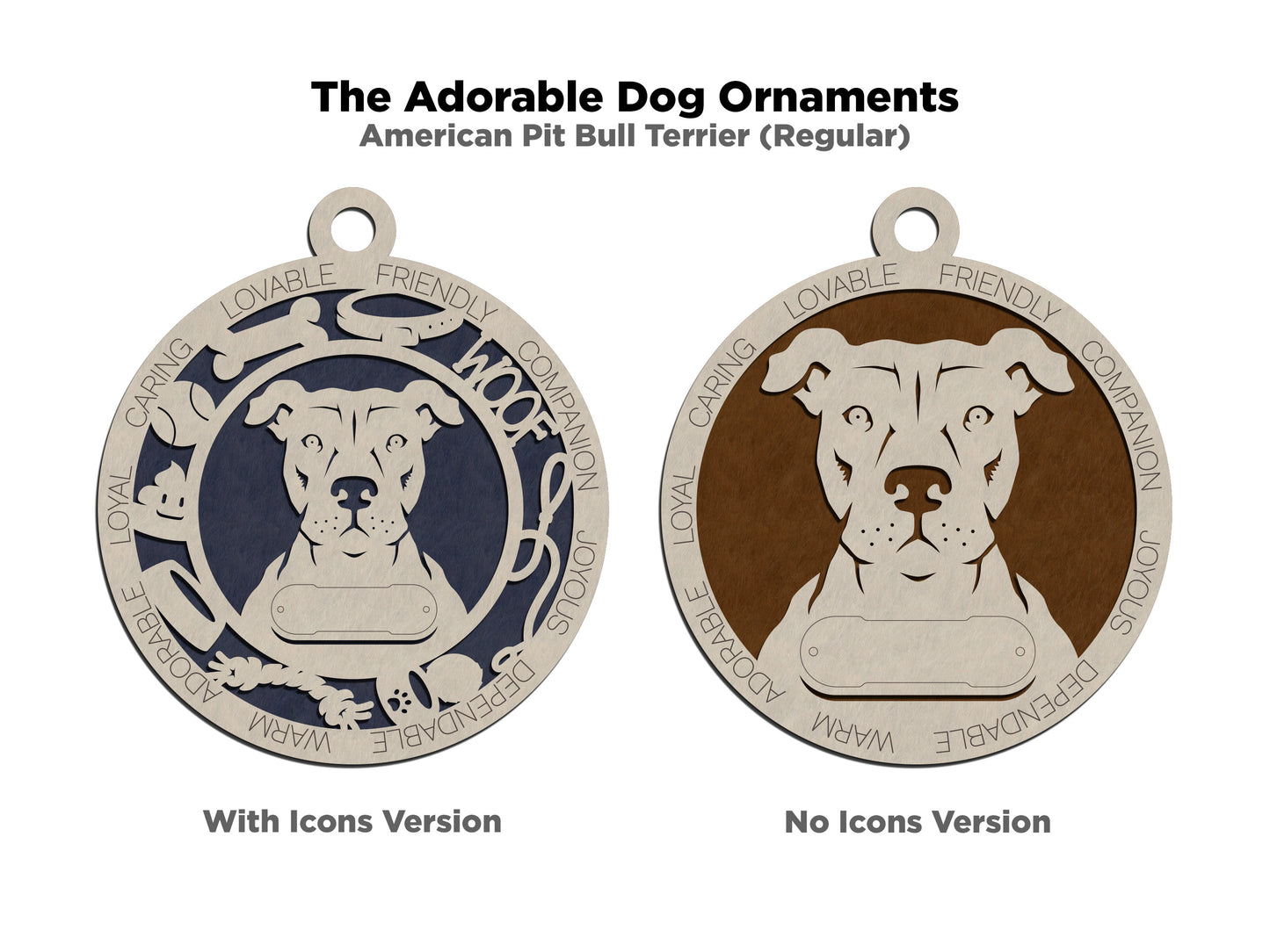 American Pitbull Terrier (Natural) Dog Ornament