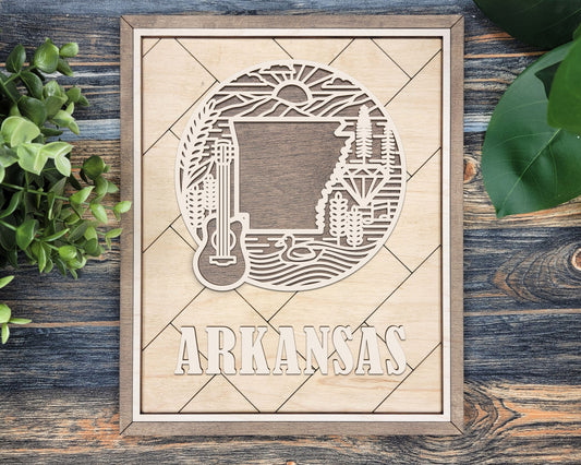 Arkansas State Heritage Frame Pop Sign