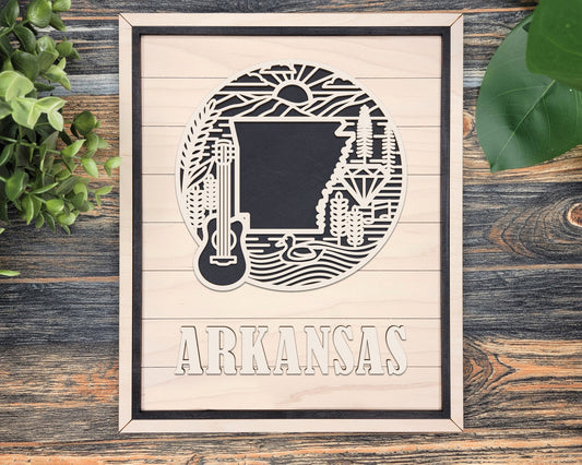 Arkansas State Heritage Frame Pop Sign