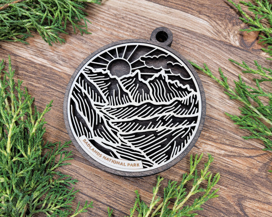 Badlands National Park Line Art Ornament