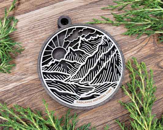 Badlands National Park Line Art Ornament