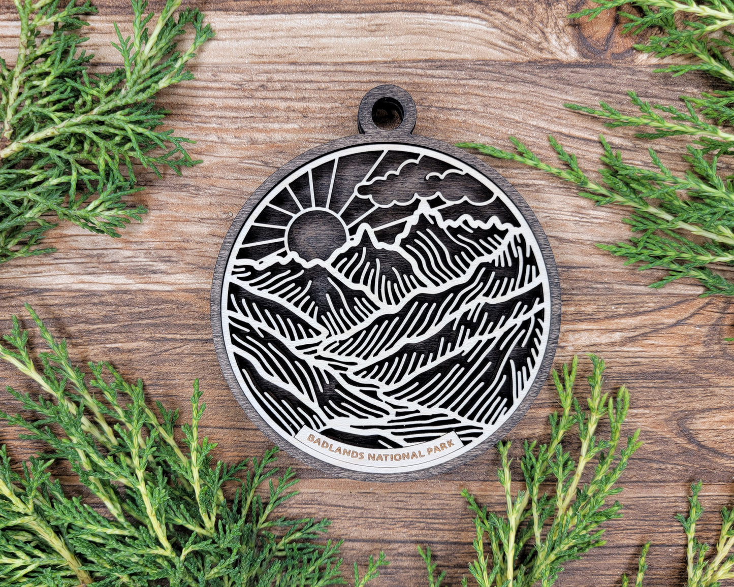 Badlands National Park Line Art Ornament