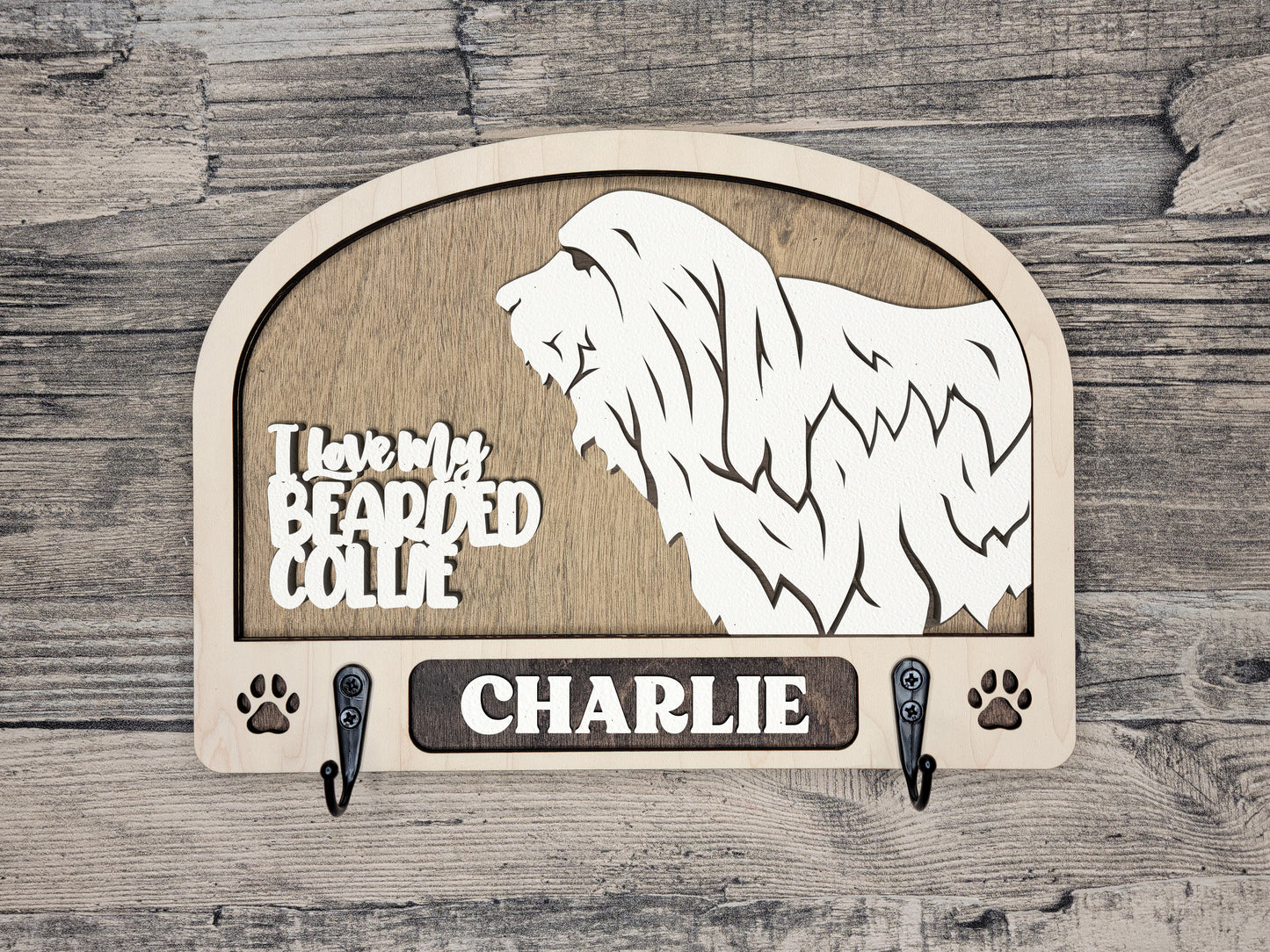 Bearded Collie Leash Holder