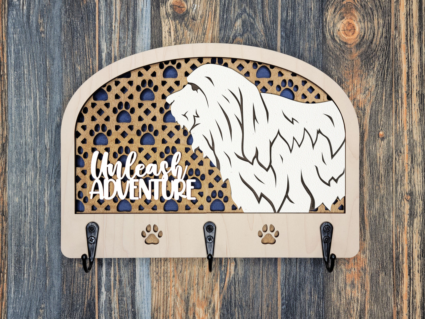 Bearded Collie Leash Holder