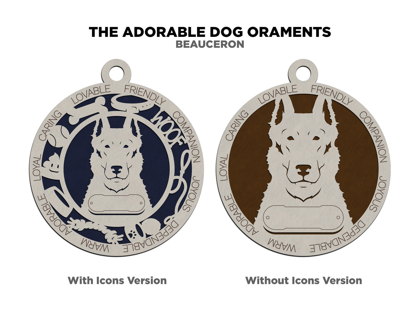 Beauceron (Cropped) Dog Ornament