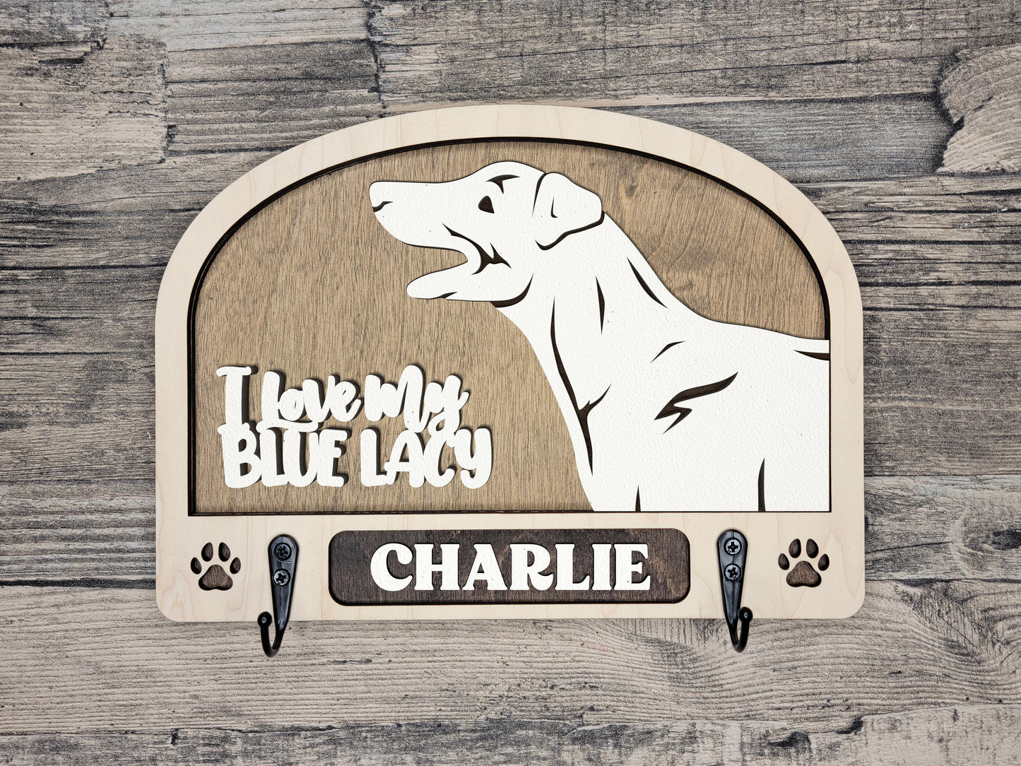 Blue Lacy Leash Holder