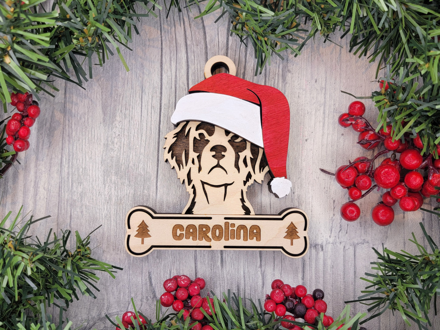 Britanny Hat Dog Ornament