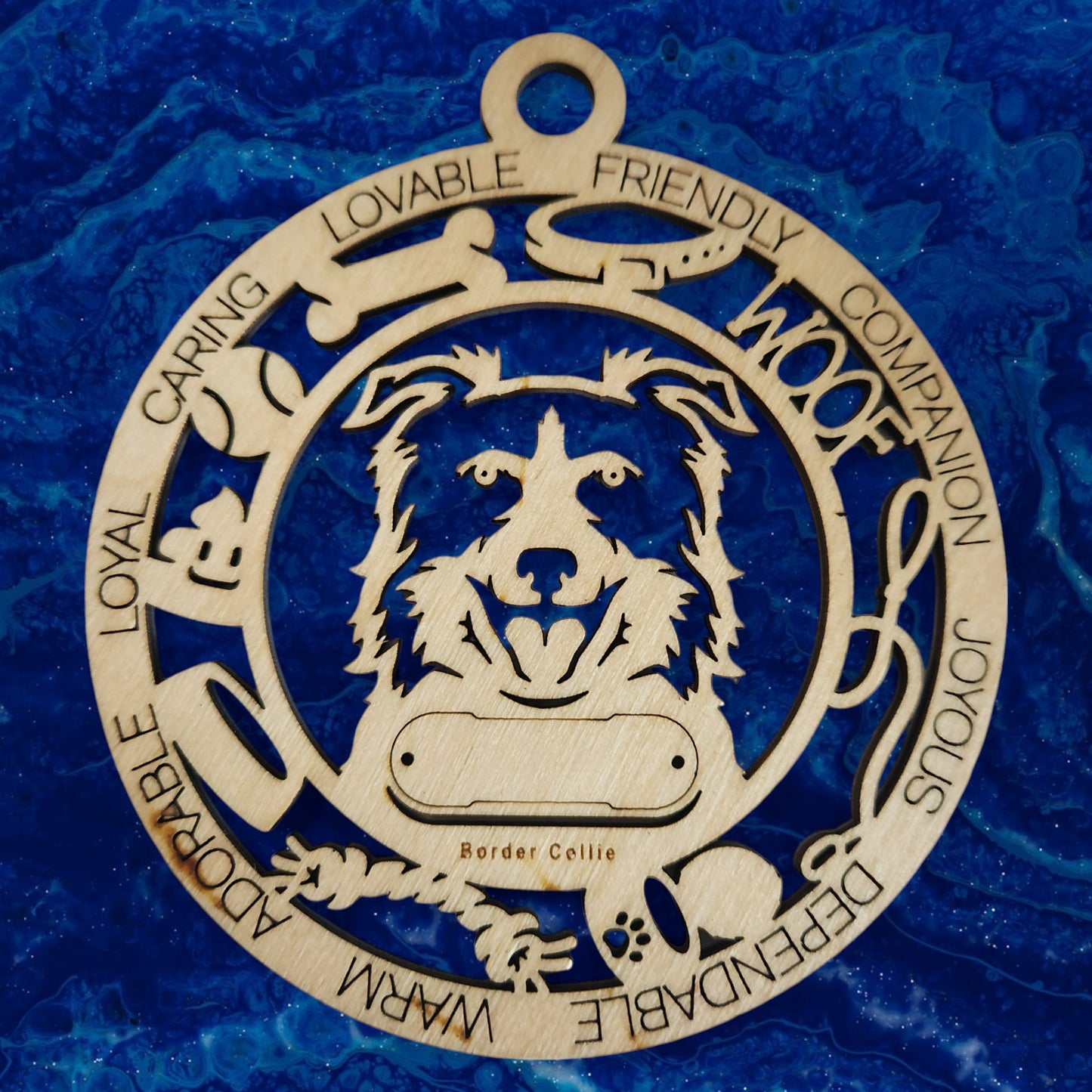 Border Collie (Ears Down) Dog Ornament (32)