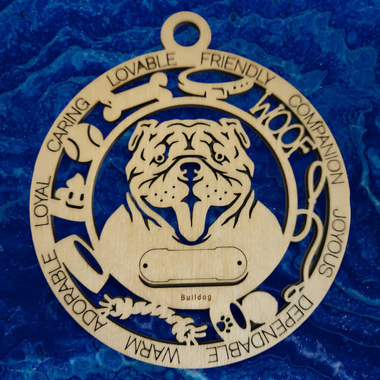 Bulldog Dog Ornament