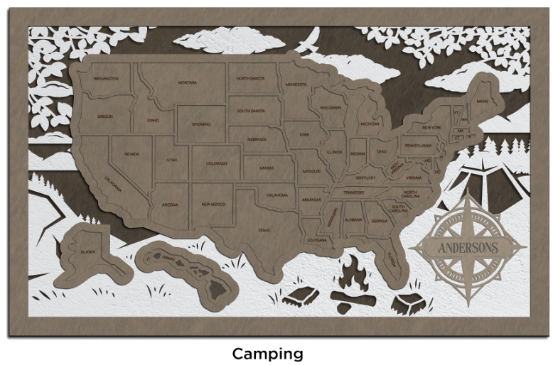 Camping Travel Tracking Map
