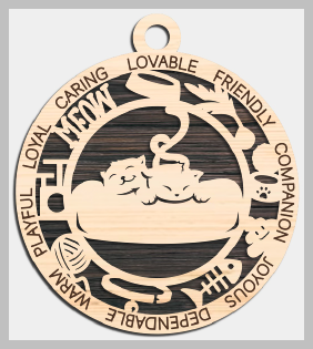 2 Cats in a Bed Cuddly Cat Ornament