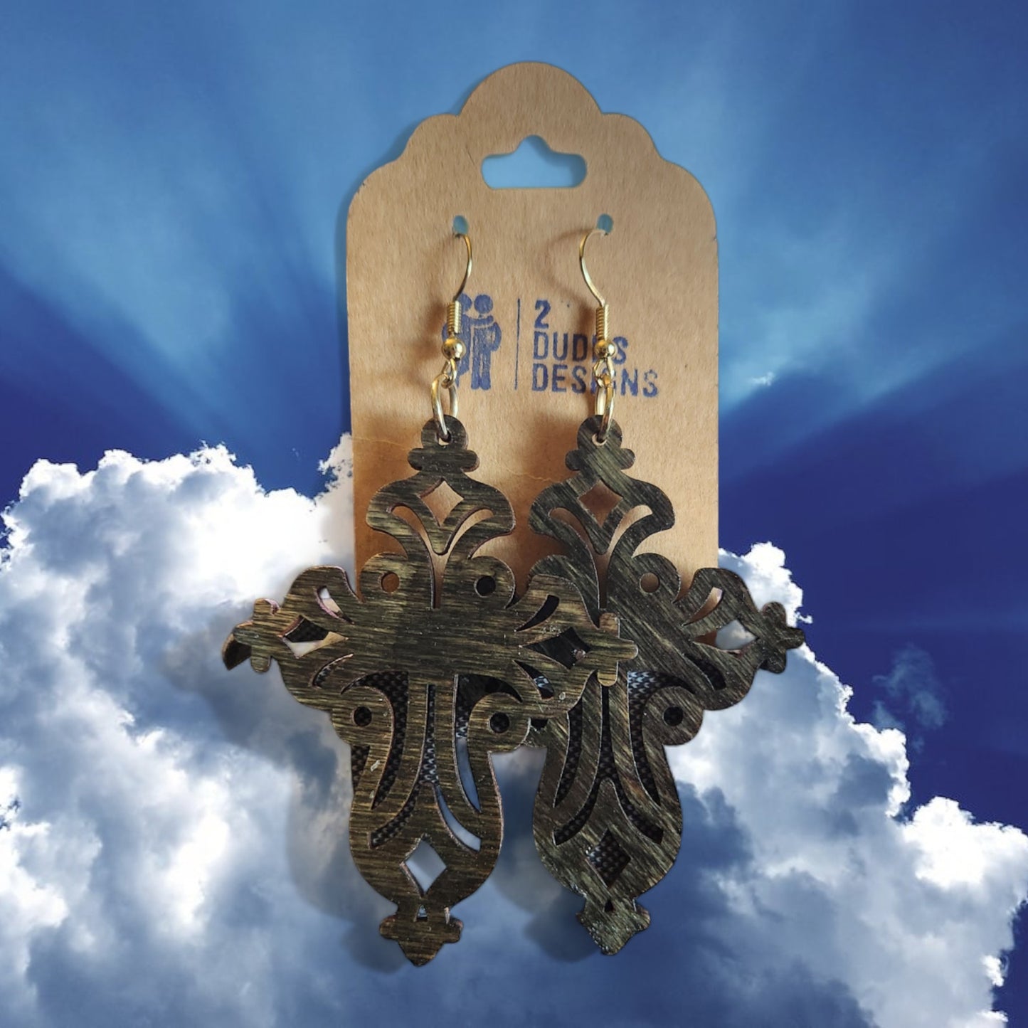 Birch, Alcohol Ink-Stained Celtic Cross