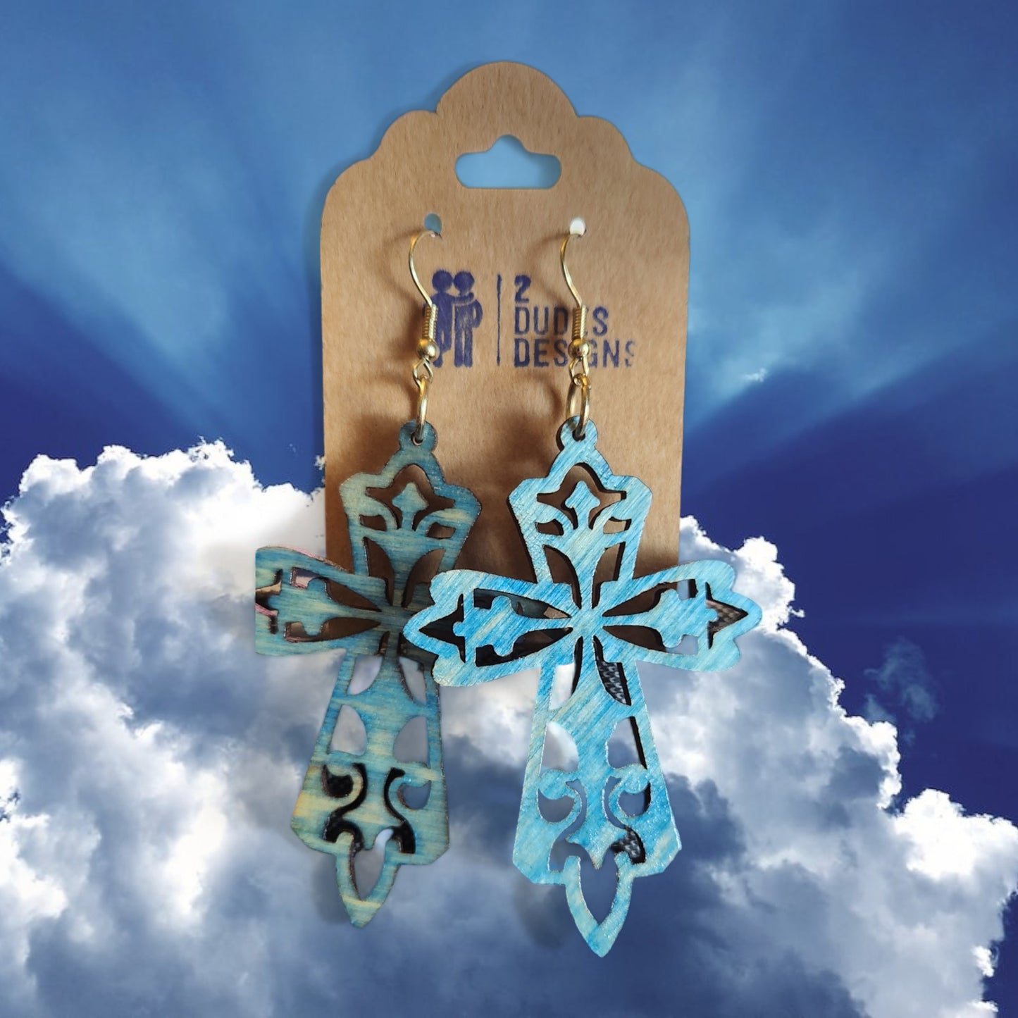 Birch, Alcohol Ink-Stained Celtic Cross