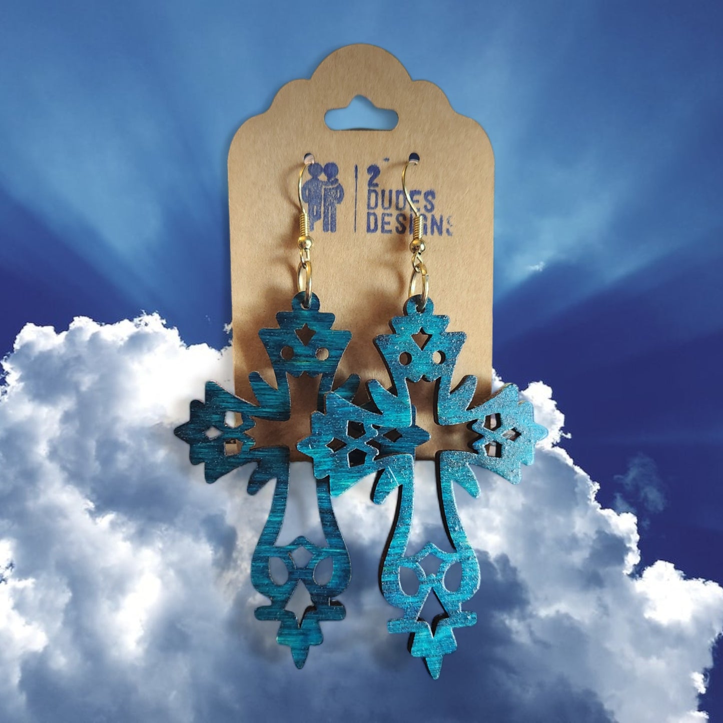 Birch, Alcohol Ink-Stained Celtic Cross