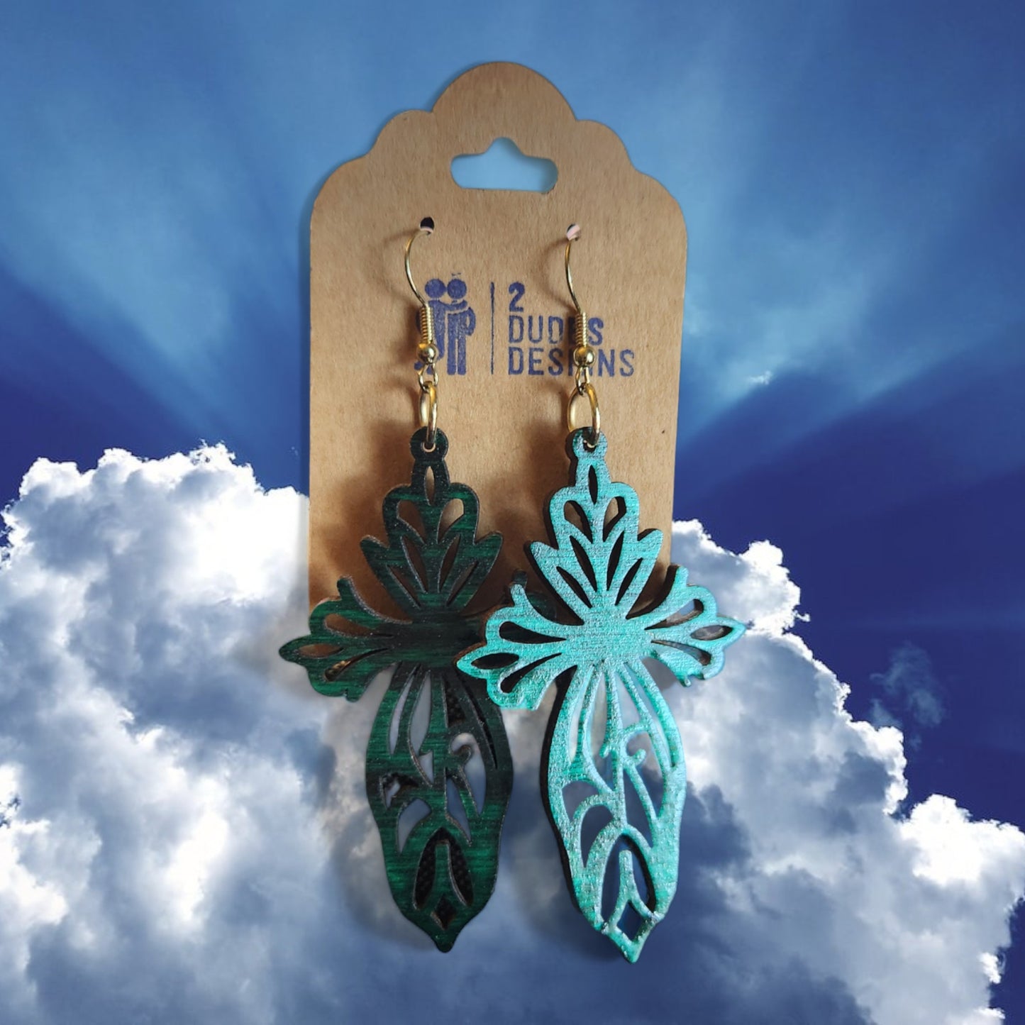 Birch, Alcohol Ink-Stained Celtic Cross