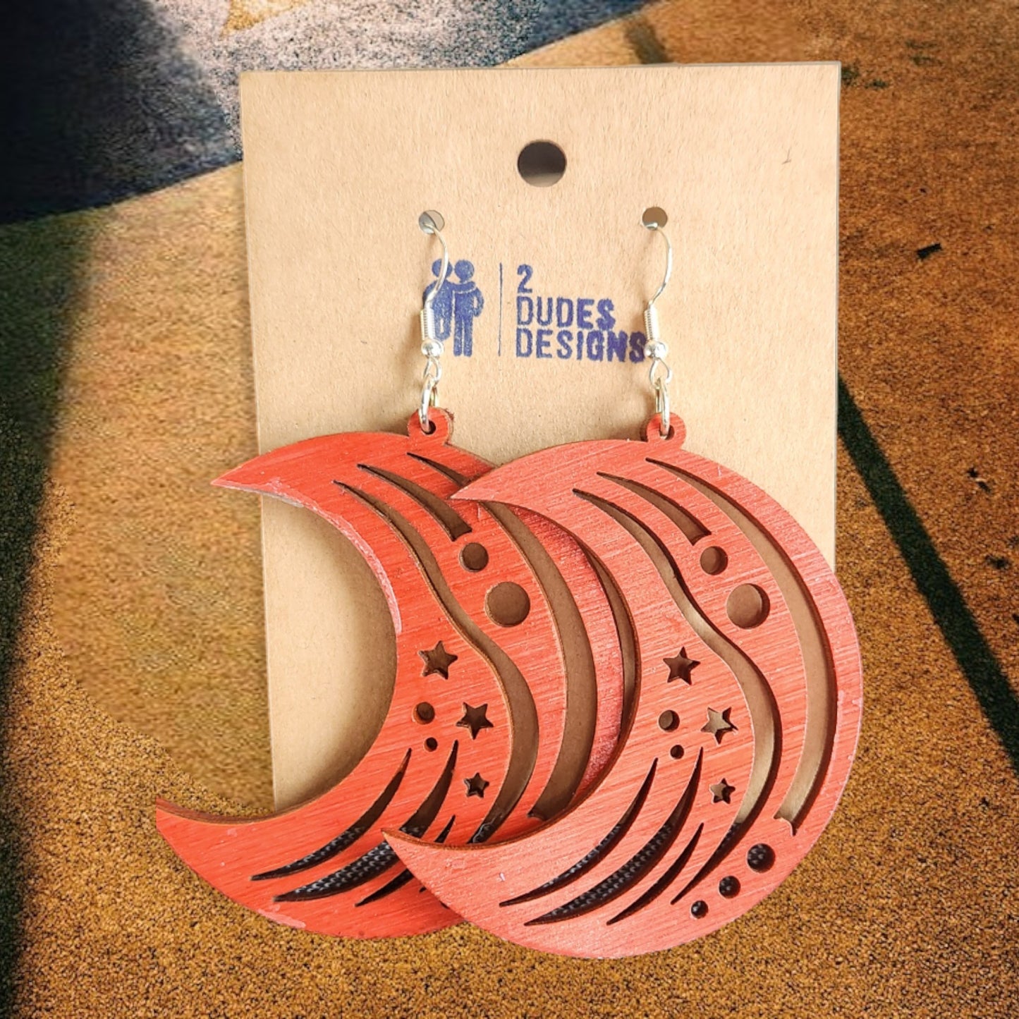 Red Celestial Dangle Earrings