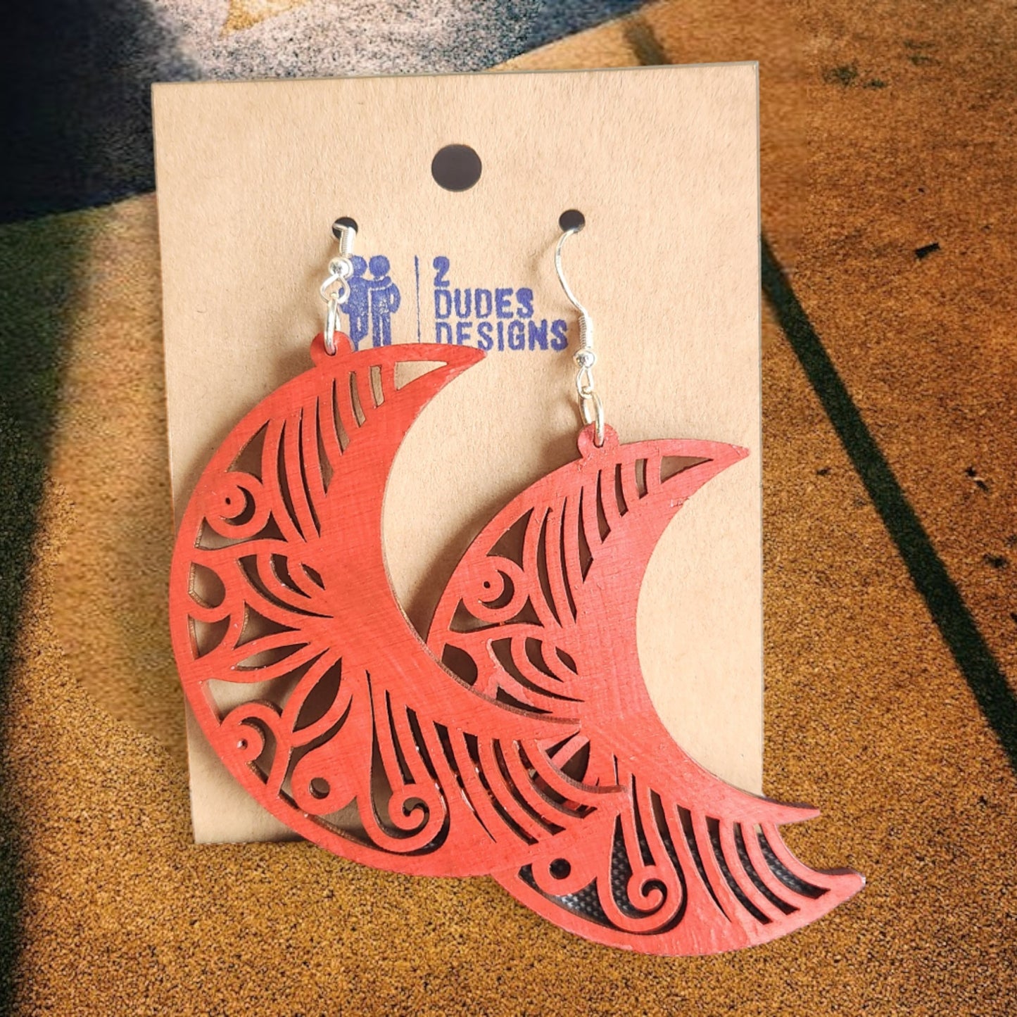 Red Celestial Dangle Earrings