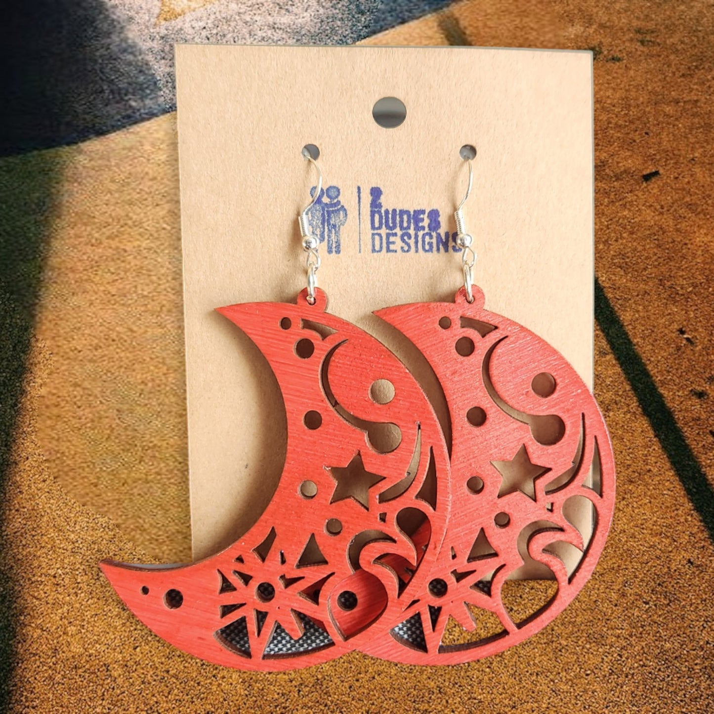 Red Celestial Dangle Earrings 2