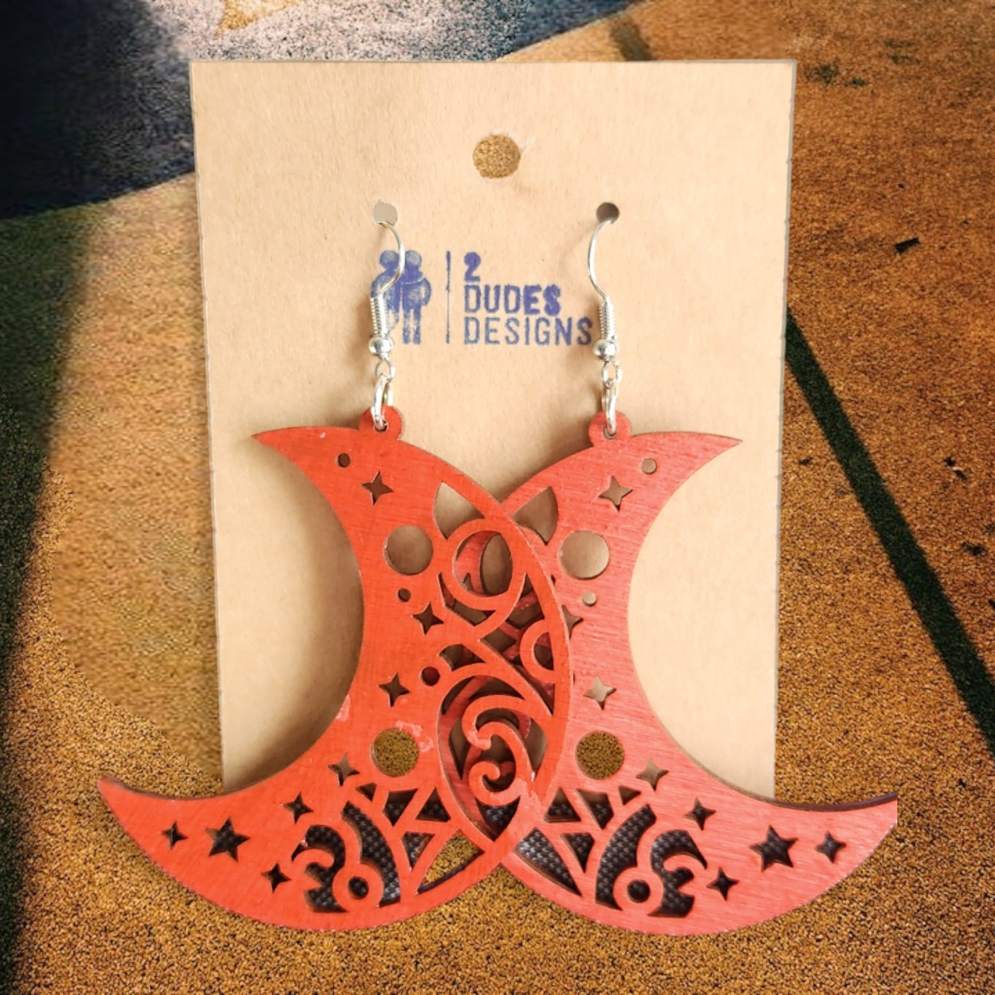 Red Celestial Dangle Earrings 5