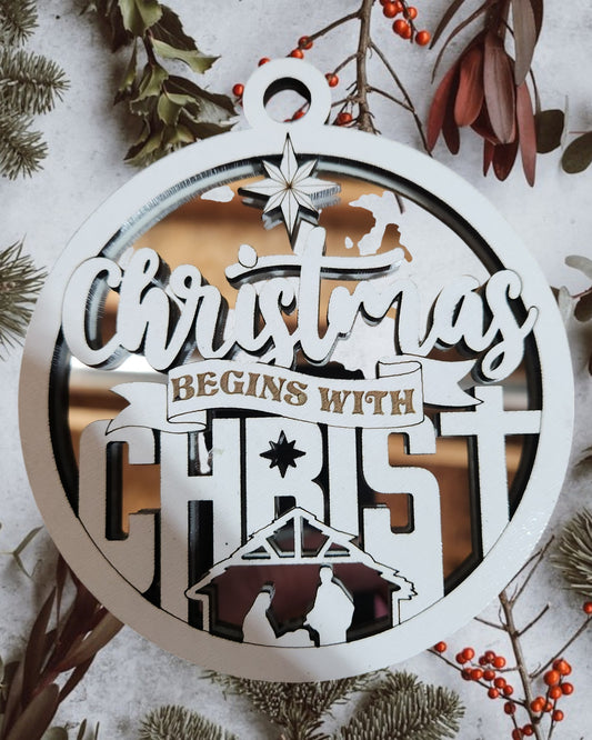 Jesus Series - Christmas Begins with Christ (Mirror Background)