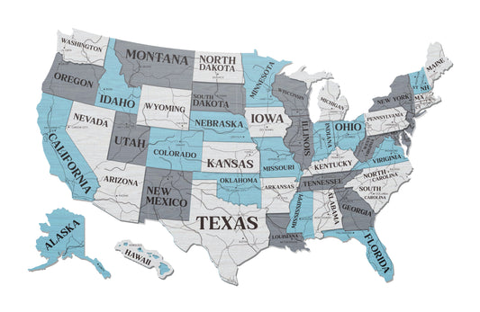 3D USA Wall Map (Small)